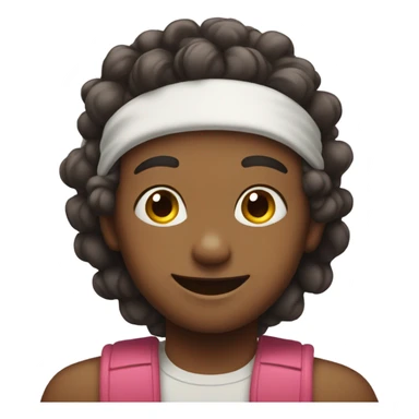 smiling boy in hairband portrait sticker