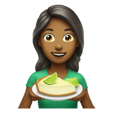 A girl eating key lime pie sticker