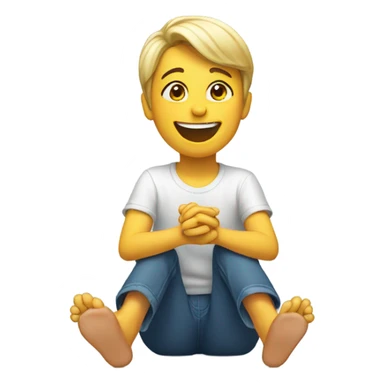 a happy person wiggling their toes sticker