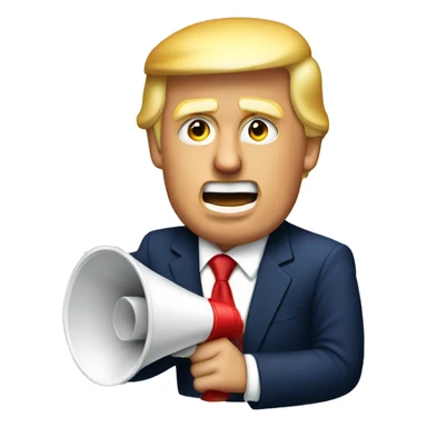 trump holds loudspeaker sticker