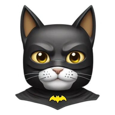 Cat wearing batman costume and mask sticker