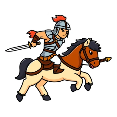 retro arcade barbarian warrior riding battle horse sticker