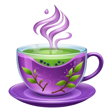 Berry green tea in a steaming cup sticker