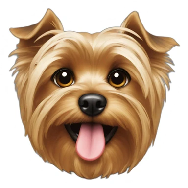 Yorkie is with black eyes licking nose  sticker