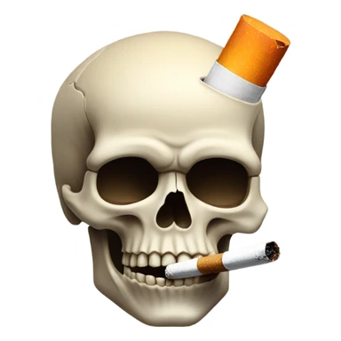 skull with a cigarette (sick emoji) sticker