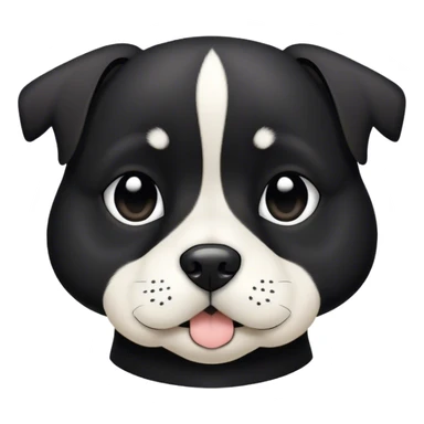 Short haired dog all black with white only on nose sticker