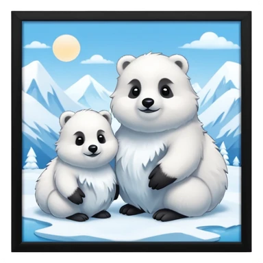 white winter & artic animals sticker