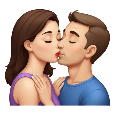 Mom kissing Dad sticker