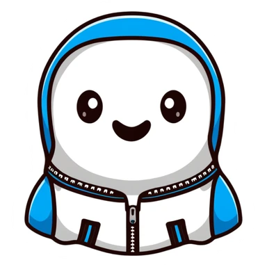 cartoon face with a zipper across the mouth sticker