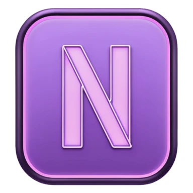 Netflix aesthetic "N" logo in pastel purple with illuminated outline sticker