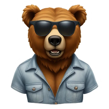 Chicago Bear with sunglasses  sticker