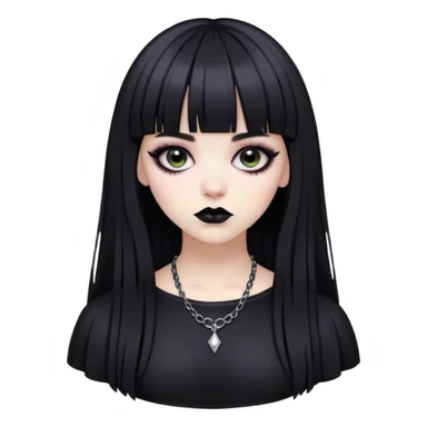 Latina goth girl with bangs sticker