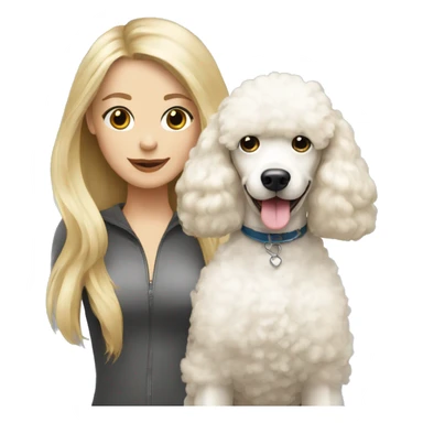 Best friends blonde and brunette with a white poodle  sticker