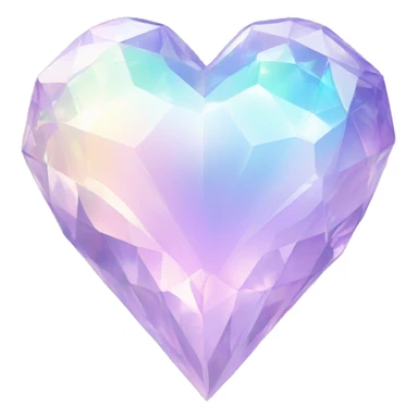 Pastel White iridescent Crystal heart sticker