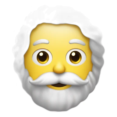 smiley face with white beard and moustache sticker