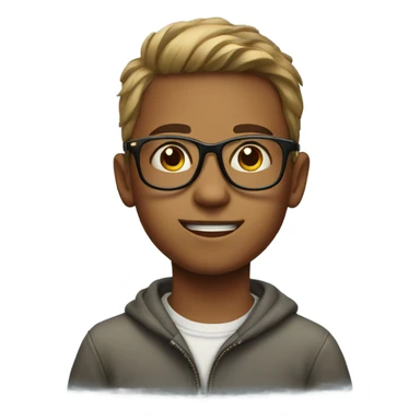 boy with glasses portrait sticker