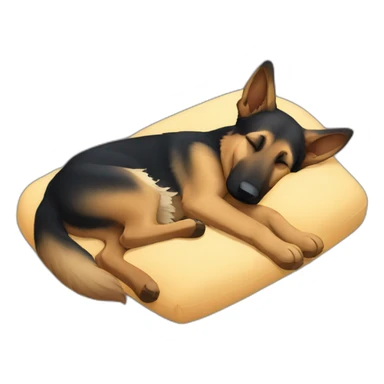 german shepherd sleeping full body sticker