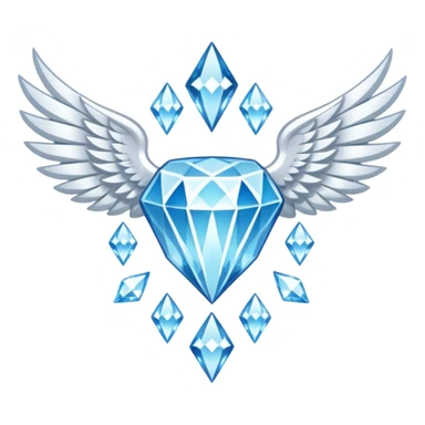 holy diamond emblem with white wings and diamond in the middle sticker