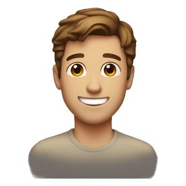 smiling guy with brown hair.  sticker