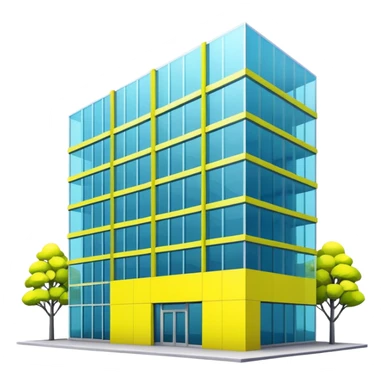 modern office building with neon yellow accents sticker