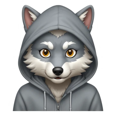 Wolf wearing a hoodie  sticker