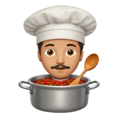 a man in a pot of chili sticker