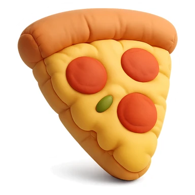 plushie style slice of pizza, soft and cute, cushion style sticker