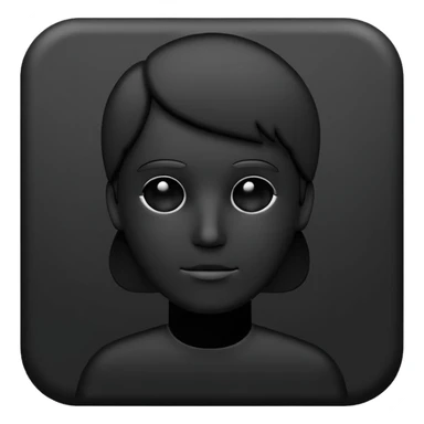 Minimalistic flat vector icon, iOS style, thin black outline on white background. Person silhouette. Black, completely monochrome, matte.  sticker