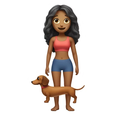 Very tiny waist pilates girl with a dachshund sticker