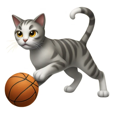 cat shooting a basketball  sticker