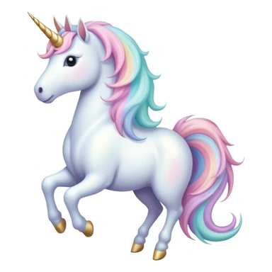 White unicorn with pastel coloring sticker
