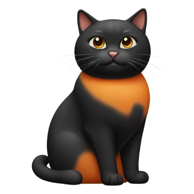 fat black and orange cat sticker