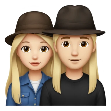 Ragazza bellissima bionda lunghi con fidanzato moro con cappello  sticker