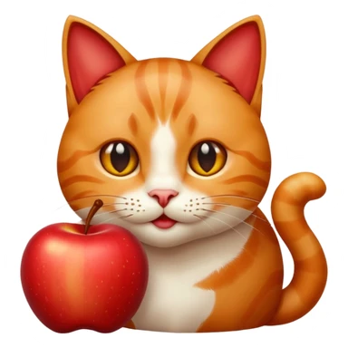 Gato comendo maçã sticker