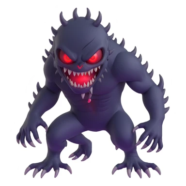 The Shadow Monster, a shadowy creature with glowing red eyes and sharp teeth, in a menacing pose. sticker