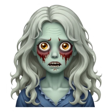 🧟‍♀️ zumbi de cabelo ondulado feminino  sticker