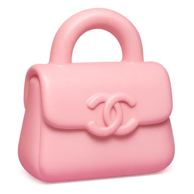 pink Chanel purse, vinyl figure style, collectible toy look, smooth and stylized sticker