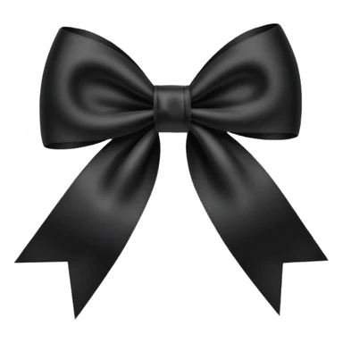 black THIN ribbon bow sticker