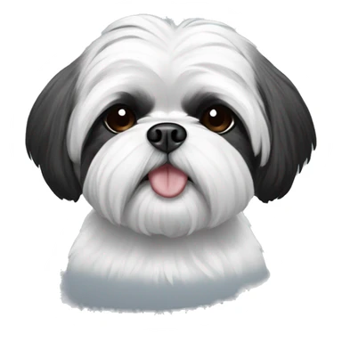 Black and white shihtzu in a tshirt sticker