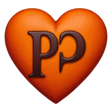Can you make a dark orange heart with a dark red letter in the middle in a gothic style, the letter is P sticker