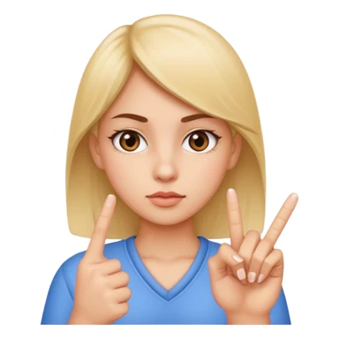 Girl rolling eyes wit middle finger sticker