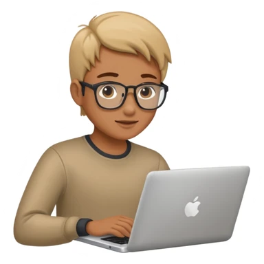 person working working on a laptop sticker