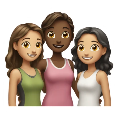 3 friends (girls) sticker