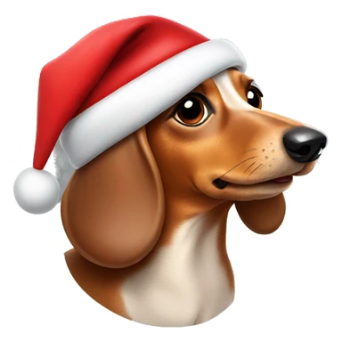 Wiener dog with Santa hat  sticker