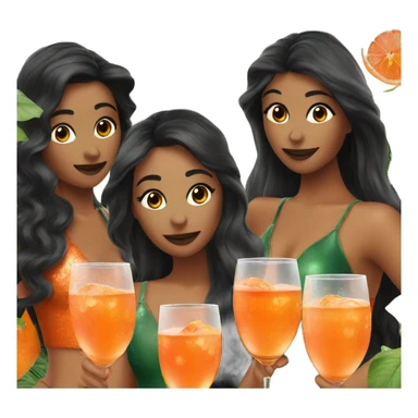 Three beautiful mermaids drinking aperol sticker