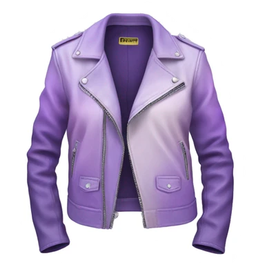 Realistic isolated side view of an open lavender to pastel purple ombre fashion leather jacket sticker