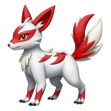 Garurumon-Meloetta--Zangoose-fusion-hybrid-creature (full body) sticker