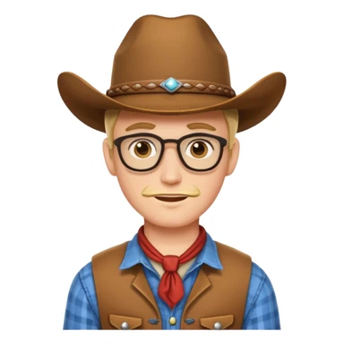 Dorky cowboy sticker