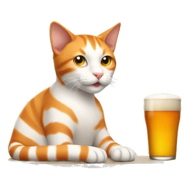 An orange and white stripped cat in a brewery  sticker