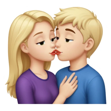A cute girl kiss a boy  sticker